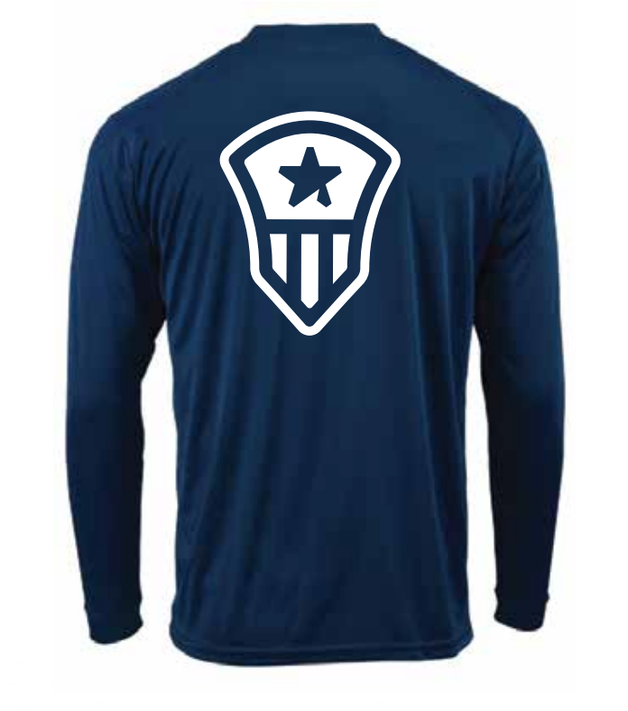 LONG SLEEVE 'MISSION' PERFORMANCE T-SHIRT (NAVY BLUE)